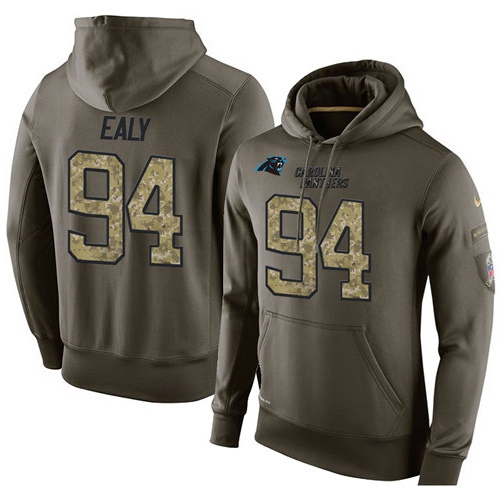 NFL Nike Carolina Panthers #94 Kony Ealy Green Salute To Service Men's Pullover Hoodie